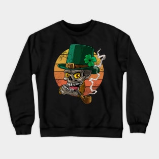 Irish Skeleton Leprechaun St Patrick's Day Crewneck Sweatshirt